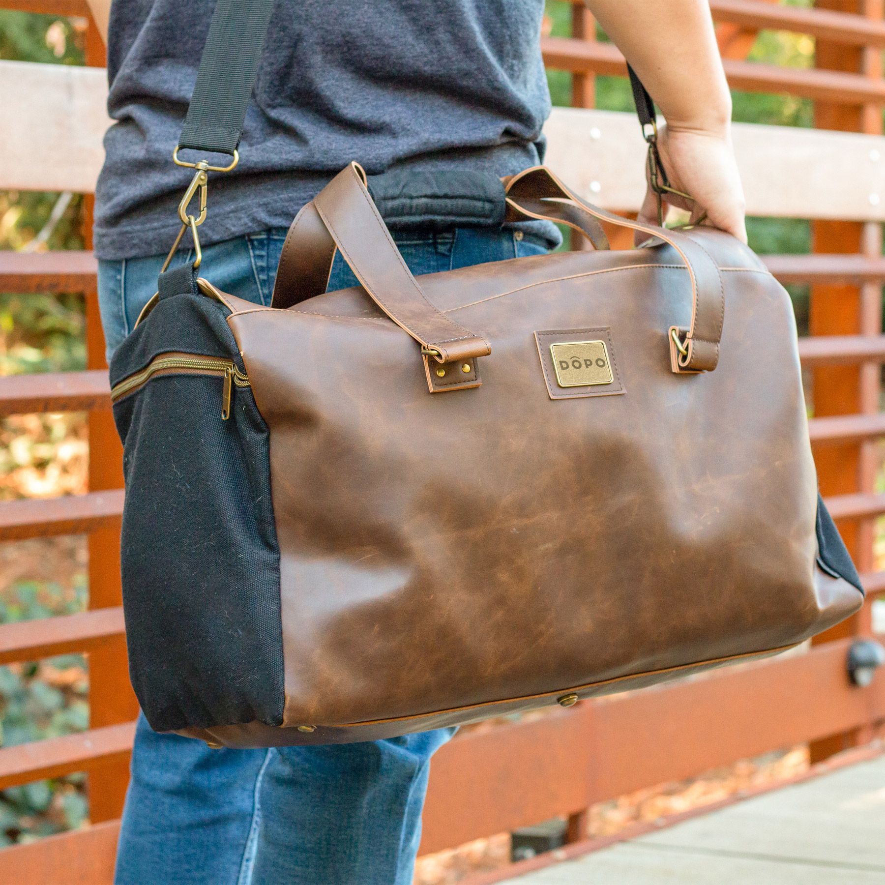 leather duffel