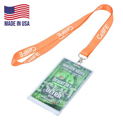 USA Made Lanyard w/Badge Holder